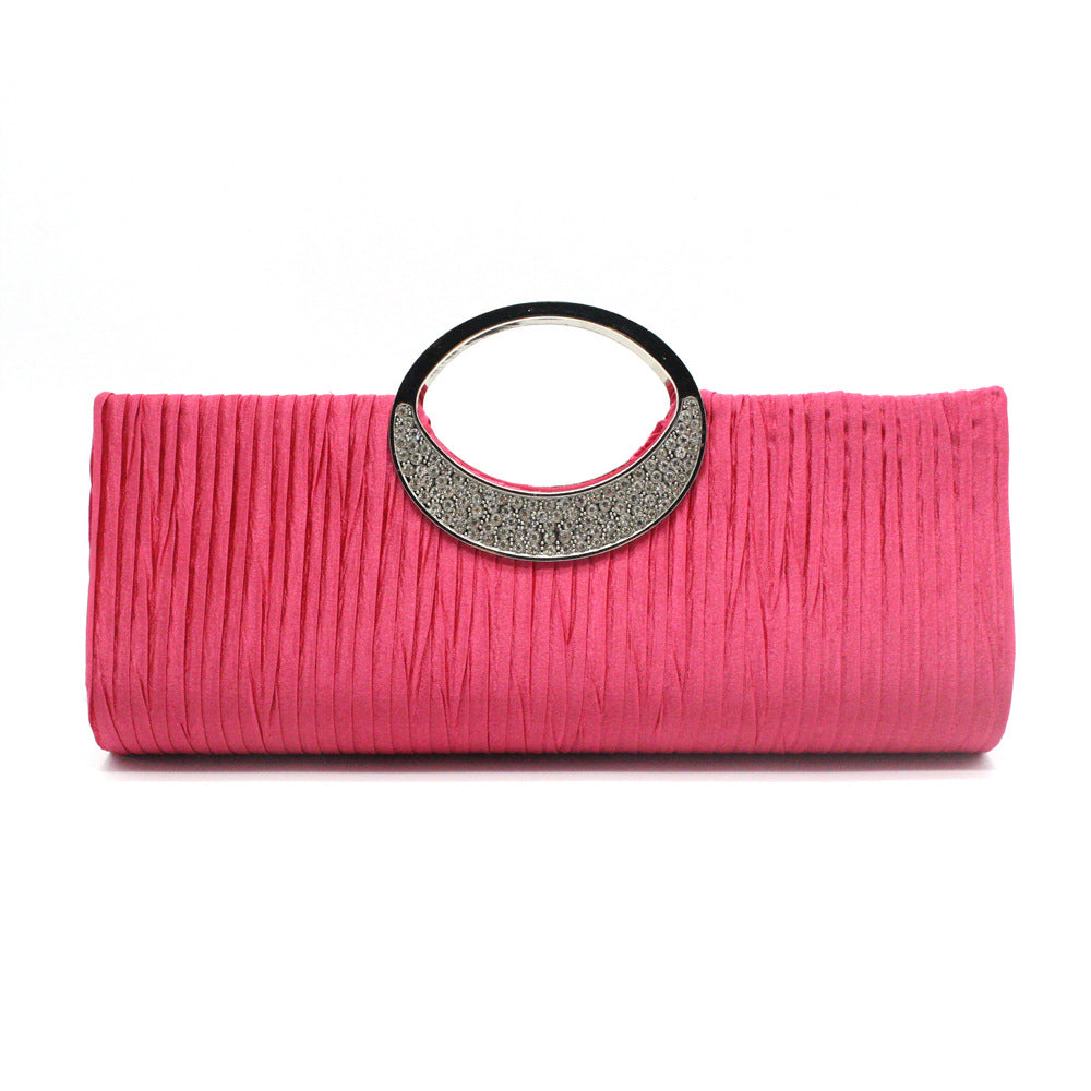 Crystal Ring Handle Clutch Bag