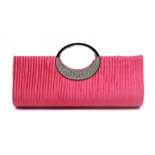 Crystal Ring Handle Clutch Bag