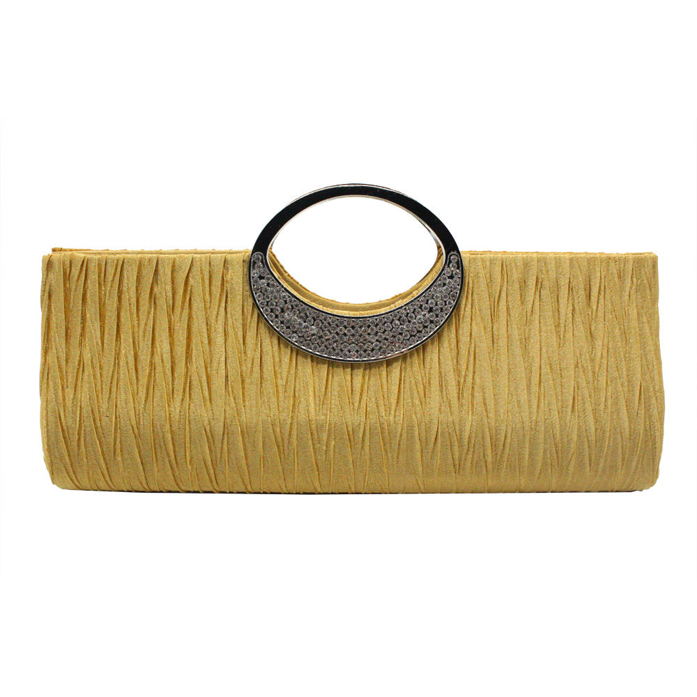 Crystal Ring Handle Clutch Bag