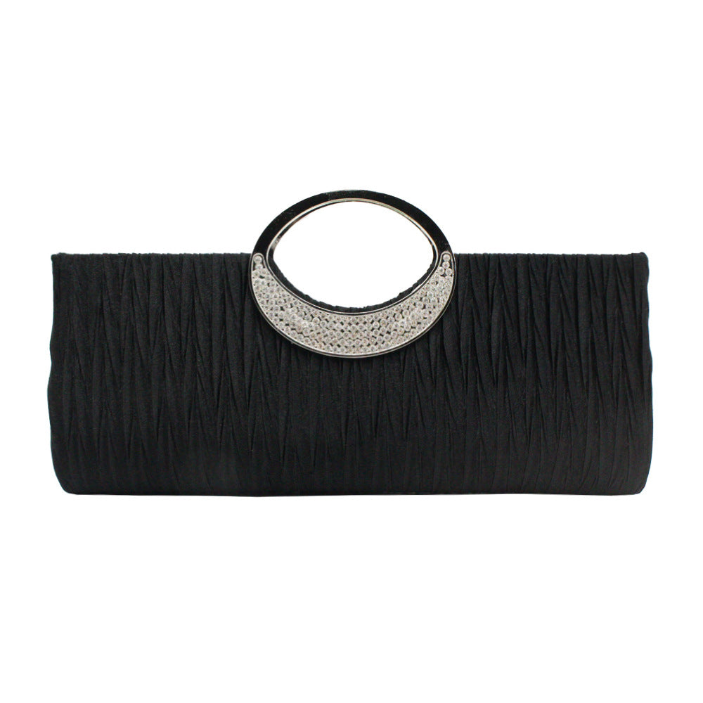 Crystal Ring Handle Clutch Bag