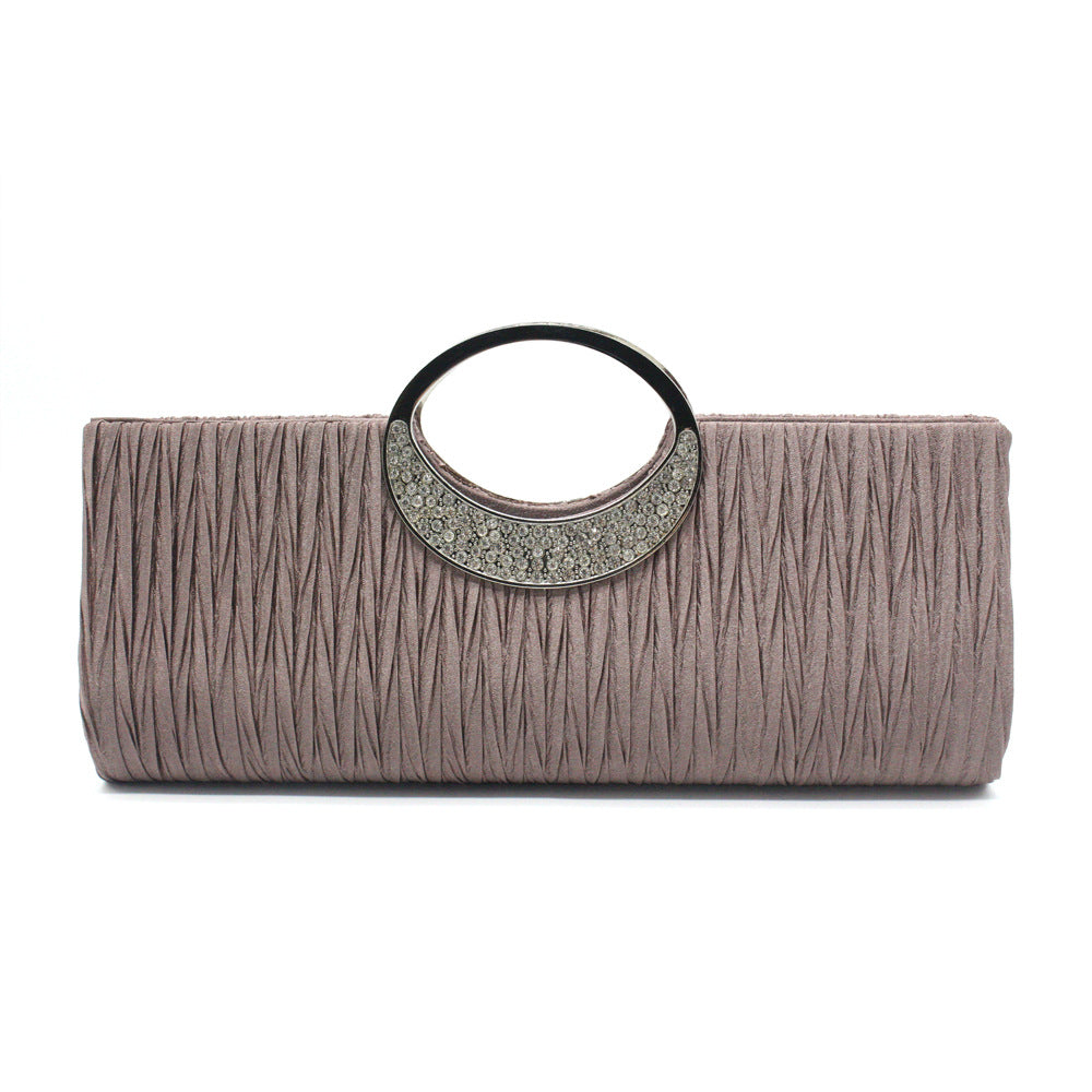 Crystal Ring Handle Clutch Bag