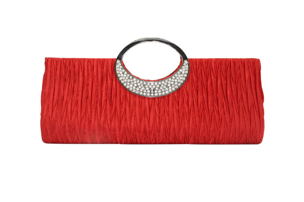 Crystal Ring Handle Clutch Bag