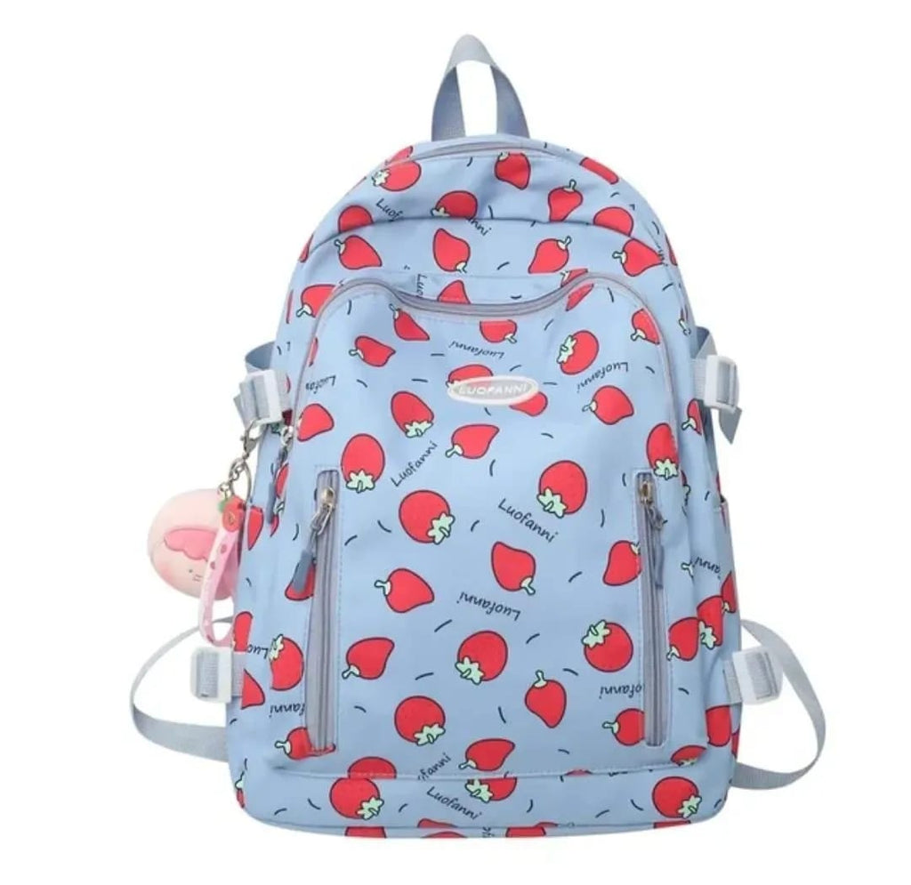 Luofanni Strawberry Print Backpack