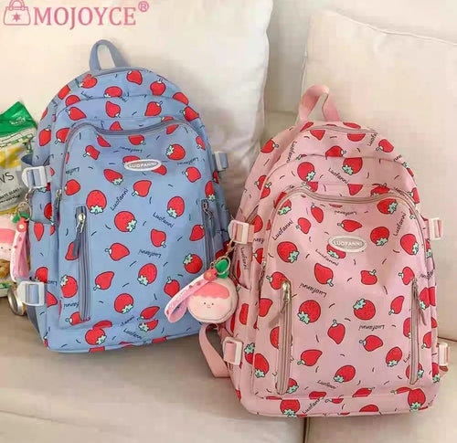 Luofanni Strawberry Print Backpack